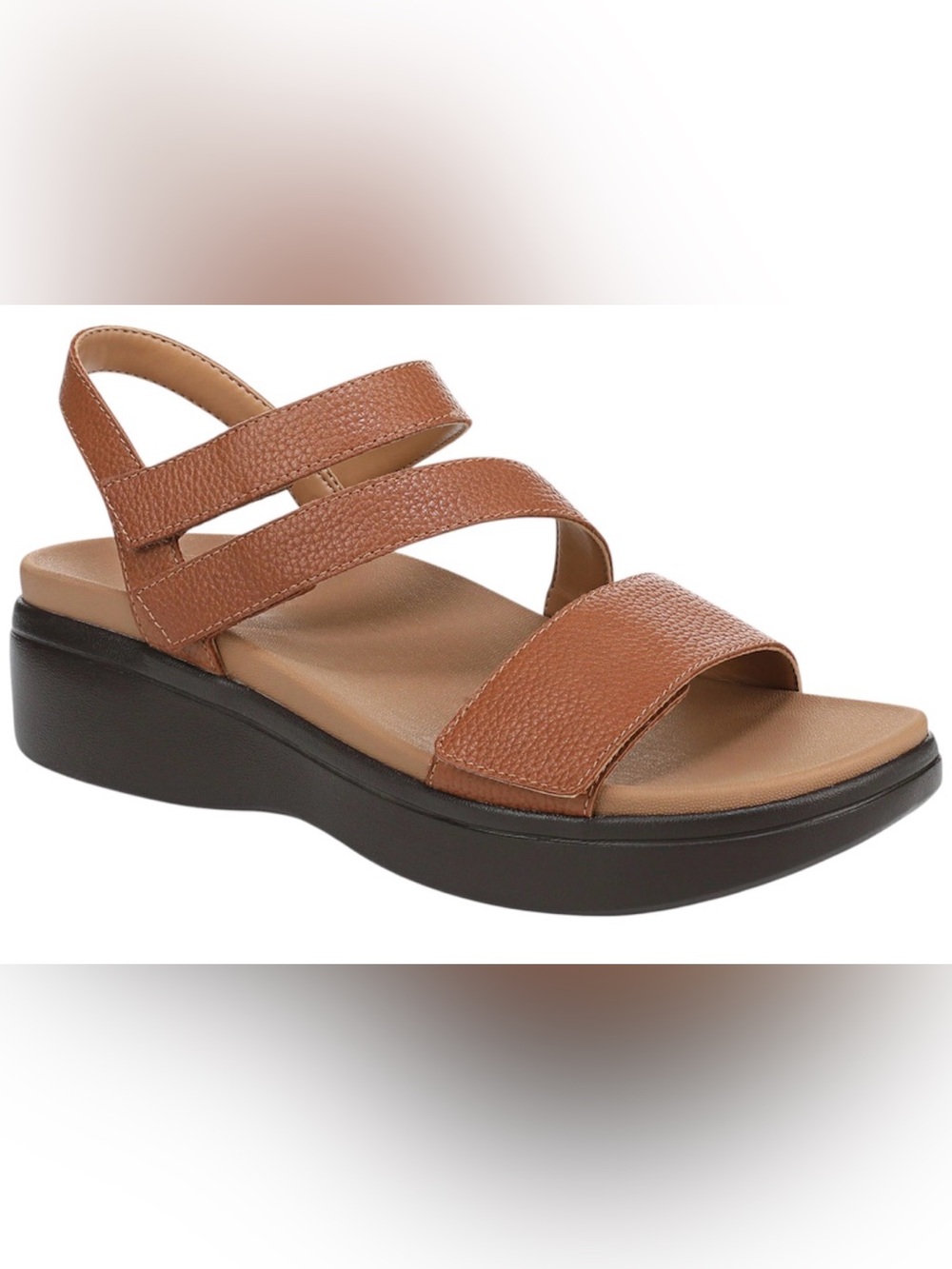 Womens Vionic Sophia Tan Leather Strap Orthopedic Sandals size 10